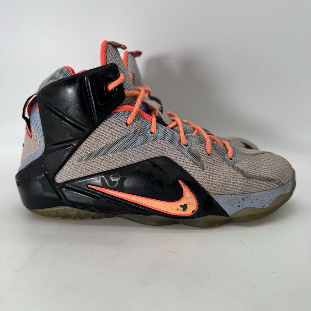 Nike Lebron XII GS Aluminum Sunset Glow 685181-488 sz 7Y Easter Athletic Sneaker